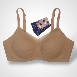 Honeylove Crossover Wireless Bra Soft Shirt Medium 36 B/C Beige Comfort New